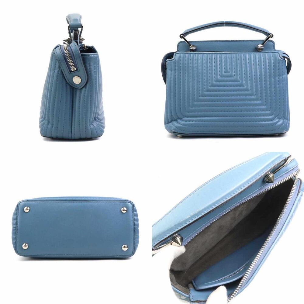 Fendi Shoulder Dotcom Bag Leather Blue